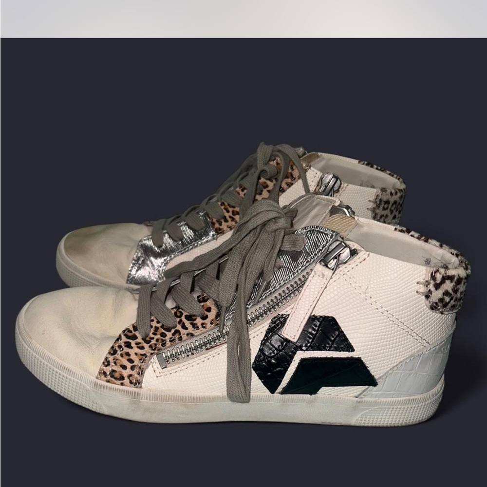 Dolce Vita White and Silver High-Top Sneakers